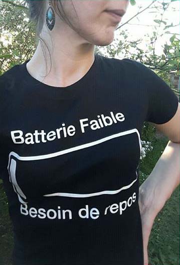 T-shirt batterie faible